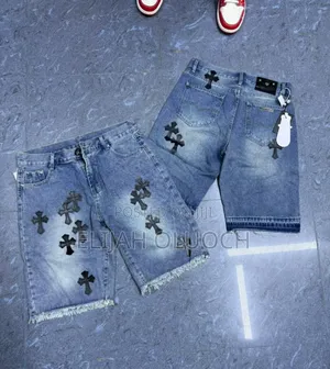 Chrome Hearts-Style Denim Shorts/Jorts