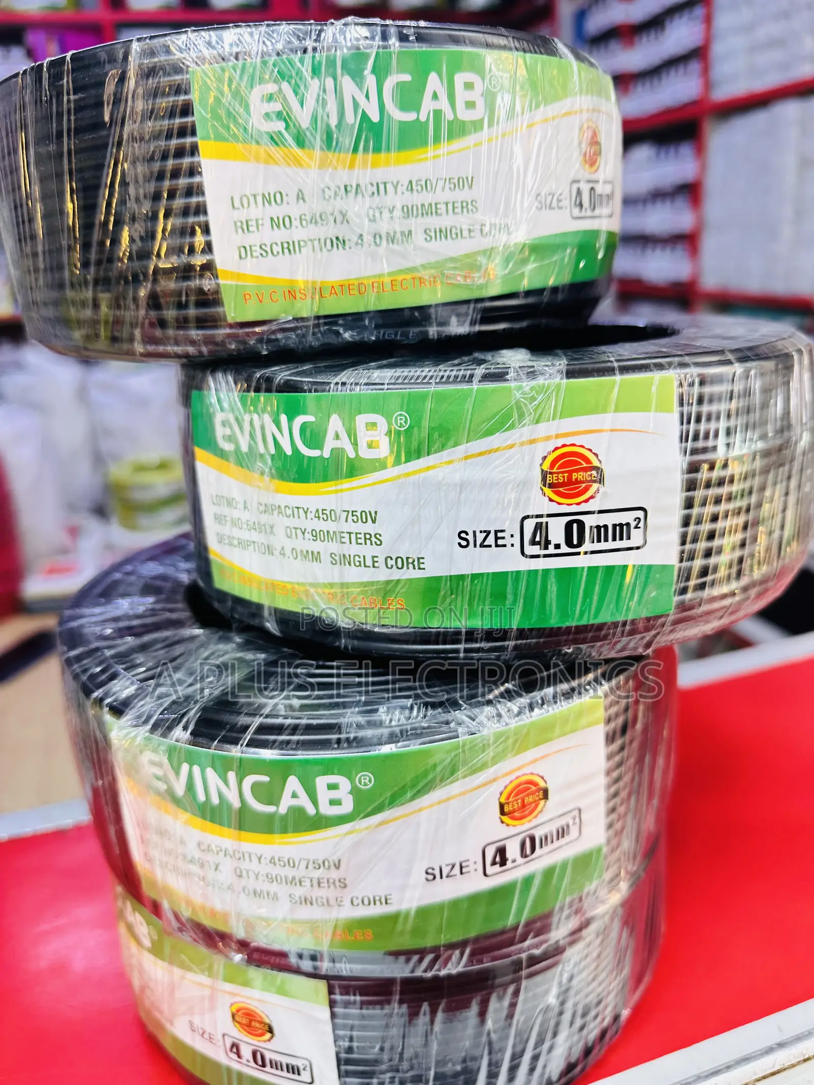 Evincab 4.0mm Single Core Cable 90m(Black) – Best for Wiring