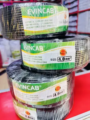 Evincab 4.0mm Single Core Cable 90m(Black) – Best for Wiring