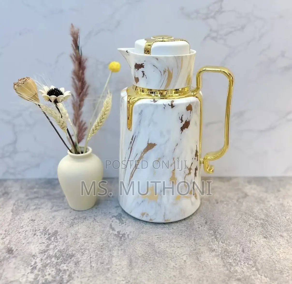  1 L Marble Pattern Elegant Vaccum Flask.