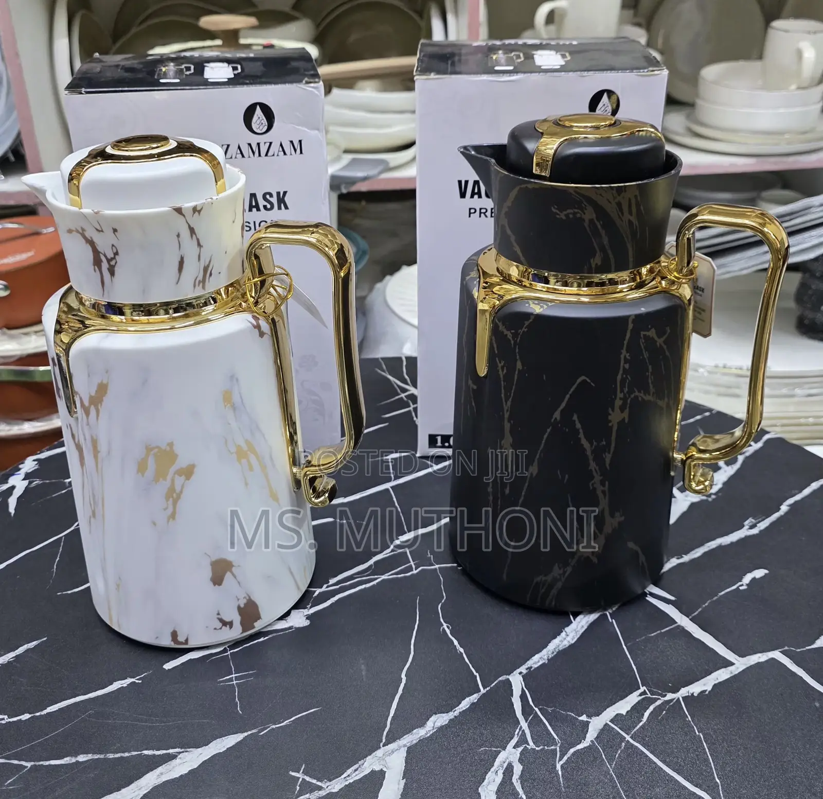  1 L Marble Pattern Elegant Vaccum Flask.