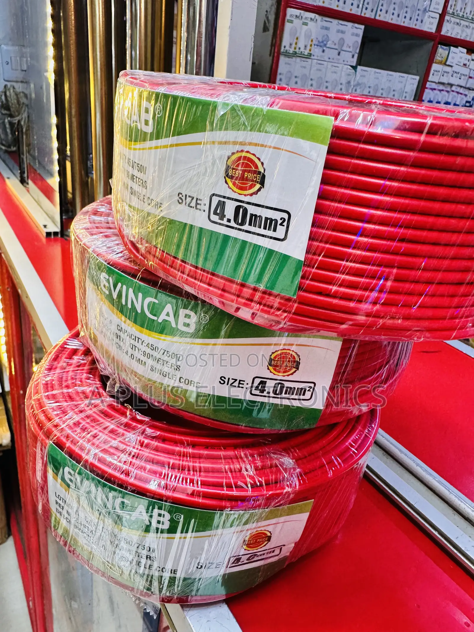 Evincab 4.0mm Single Core Wiring Cable 90m(Red) – Last Longer