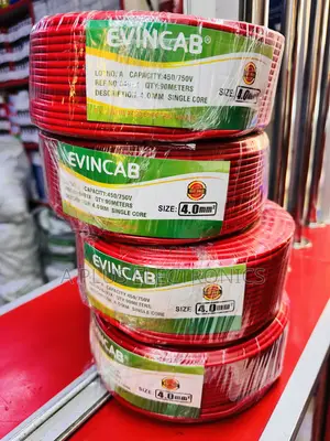 Evincab 4.0mm Single Core Wiring Cable 90m(Red) – High Power Capacity