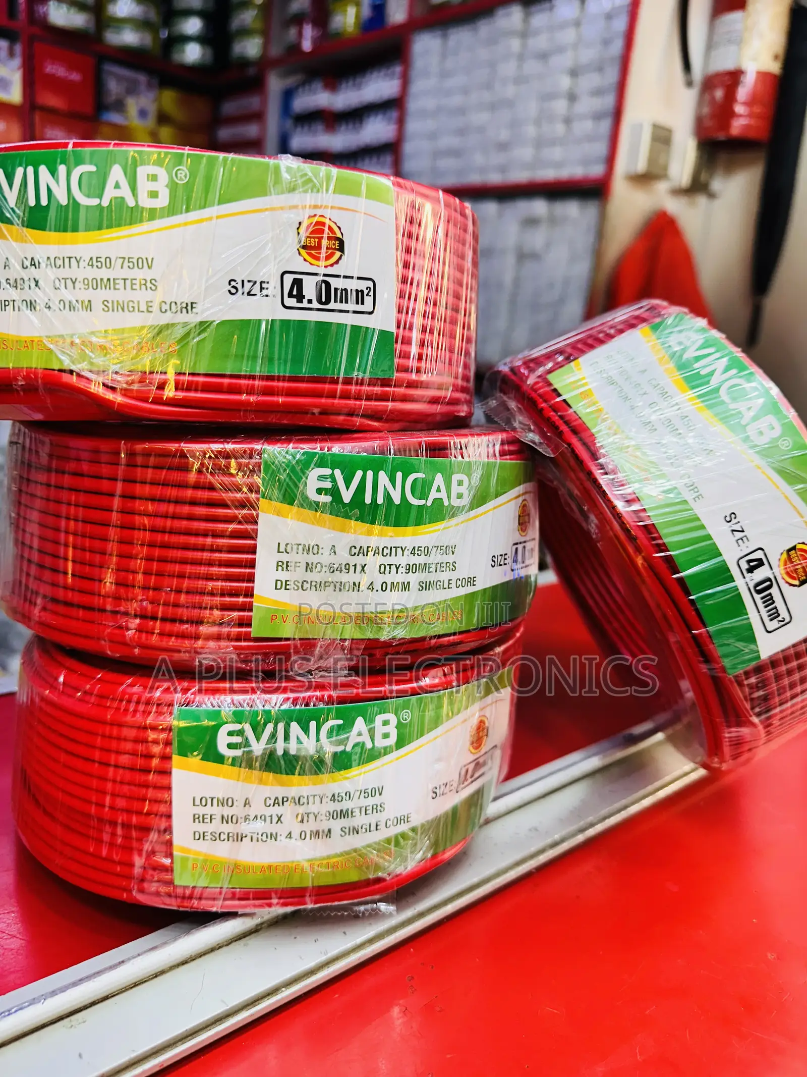 Evincab 4.0mm Single Core Wiring Cable 90m(Red) – Strong, Reliable