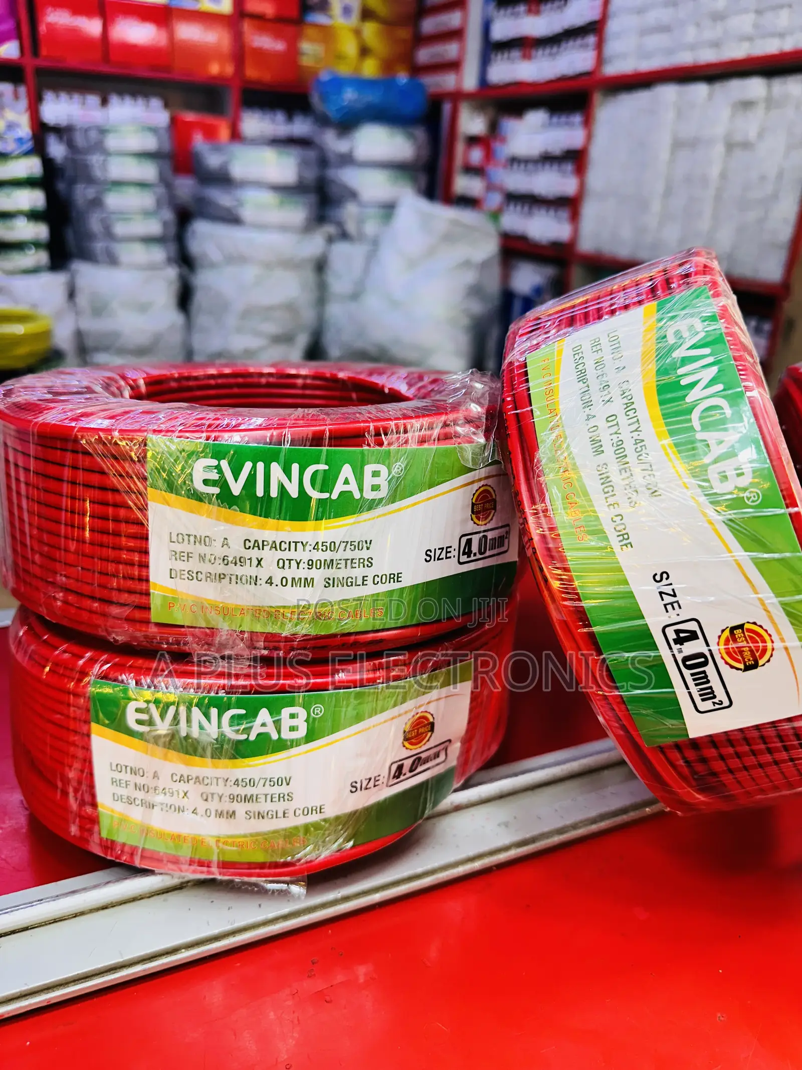 Evincab 4.0mm Single Core Wiring Cable 90m(Red) – Strong, Reliable
