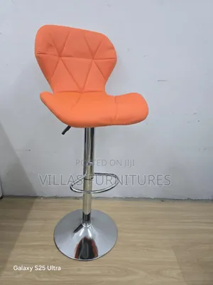 Adjustable Height Orange Bar Stools