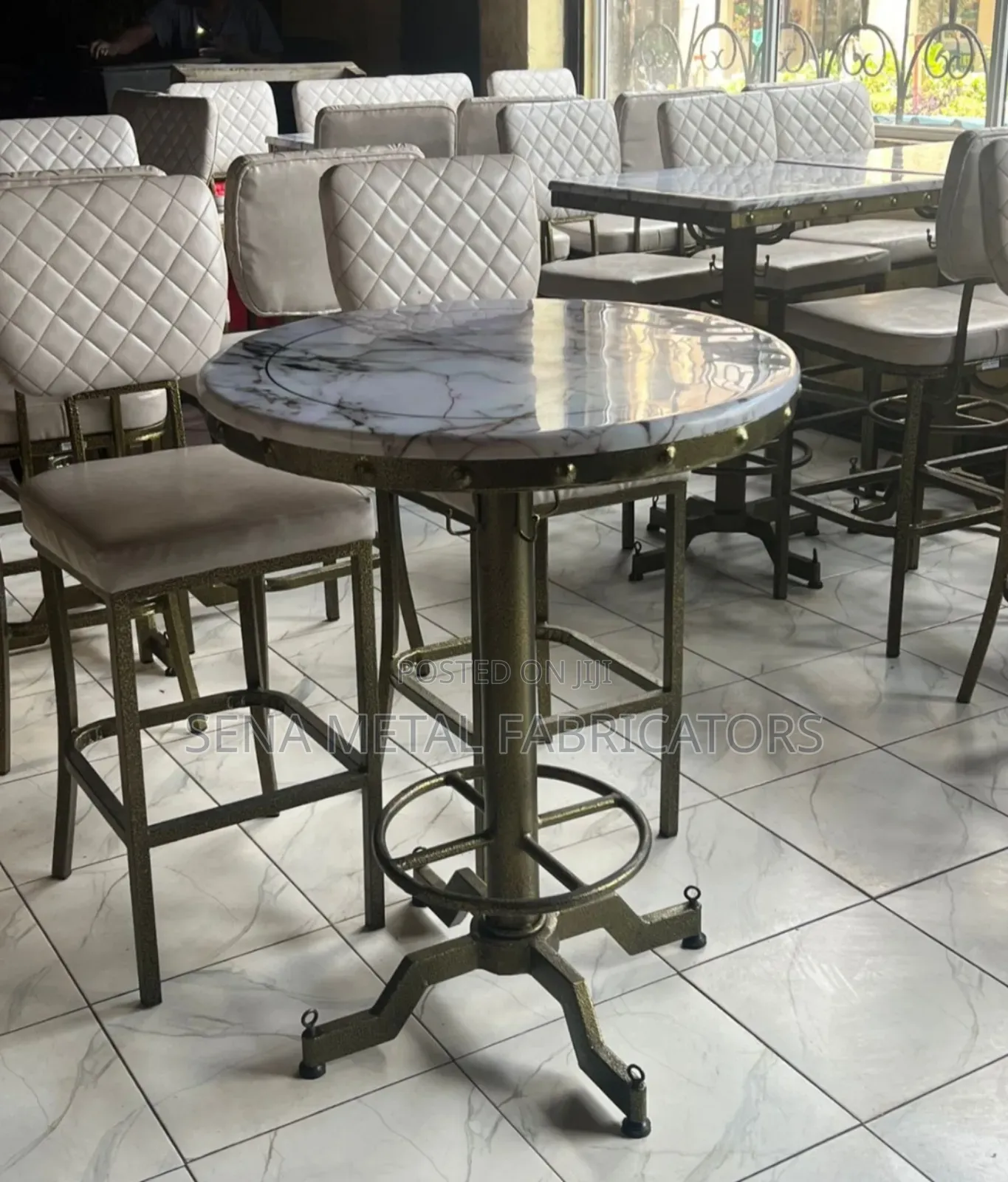 Grey Bar Height Table Set