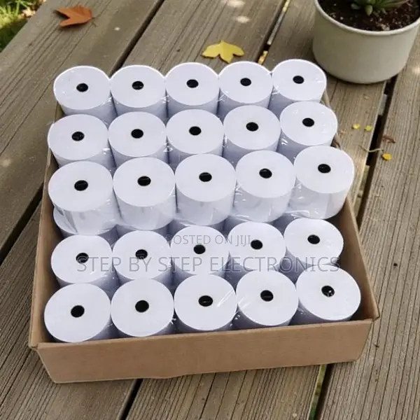80x 80mm Thermal Paper Rolls End-of-Roll Warning Stripe Feature