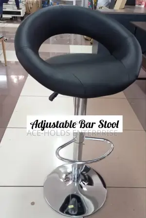 Modern Adjustable Leather Bar Stool With Foot Rest