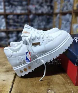 White Louis Vuitton (Lv) Lakers X Nba Sneakers