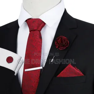 Executive Tie Plus Pocket Square+Bowtie+Cufflinks