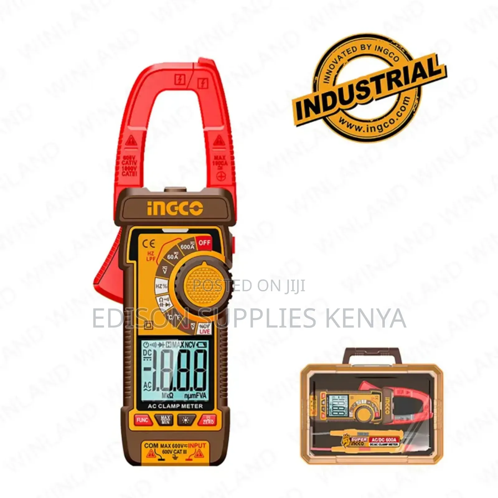 Ingco Ac/Dc Digital Clamp Meter 600amps 600 Volts Electrical Tester