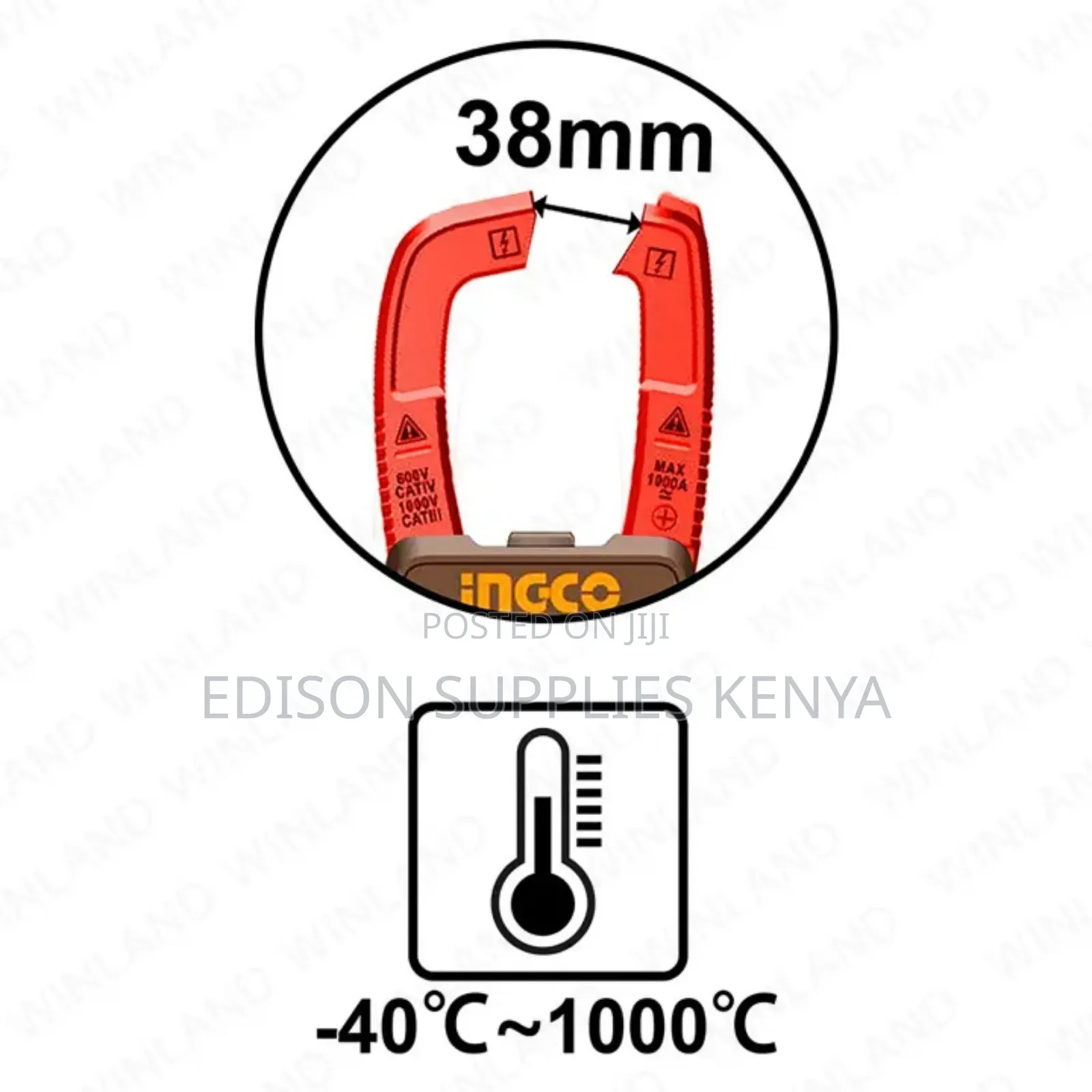Ingco Ac/Dc Digital Clamp Meter 600amps 600 Volts Electrical Tester