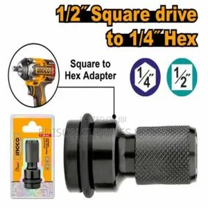 Ingco 1/2" Square Drive to 1/4" Hex Socket Adapter for Impact Wrench