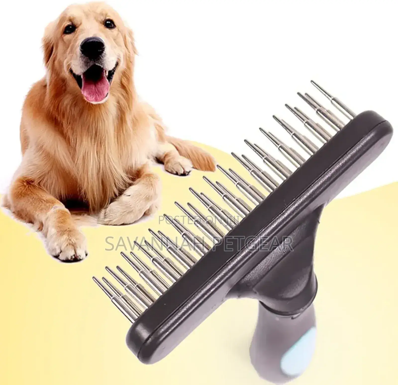 Razor Comb for Dogs (Rounded Teeth) Brush for Short Long Coat