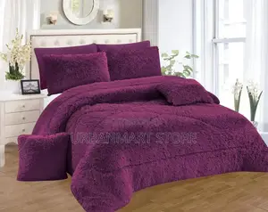 Fluffy Duvet-Ultra Soft Fluffy Duvet Set With Bedsheet, 4 Pillowcases