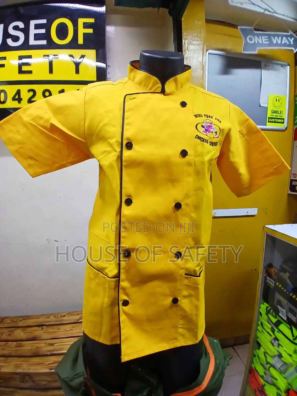 Breathable Yellow Chef Coat Shirt Sleeve