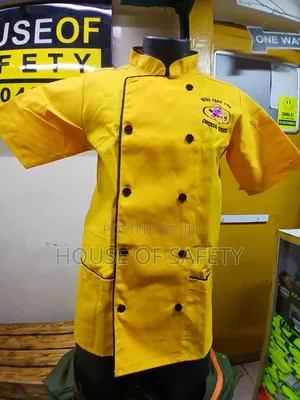 Breathable Yellow Chef Coat Shirt Sleeve
