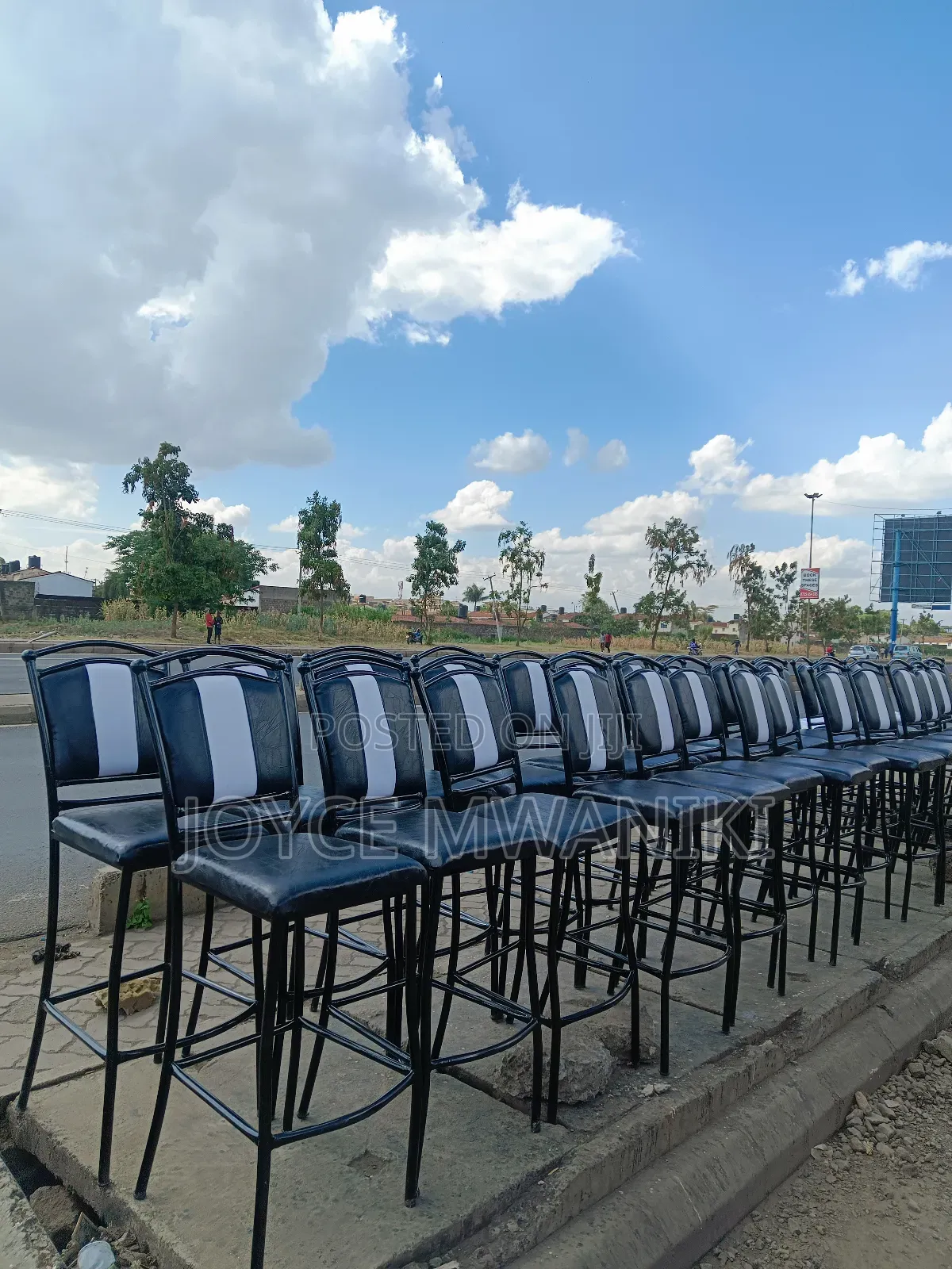High Bar Black Chairs, Black and White 