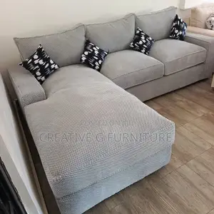 Luxury Comfort Bubble Fabric L Sofa Set
