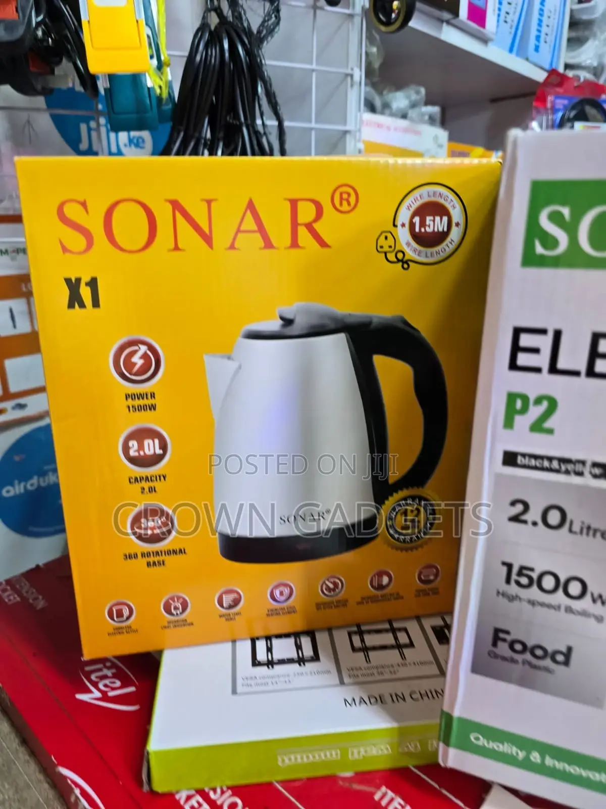 Sonar X1 Kettle With 360° Rotational Base 1.5m Cord
