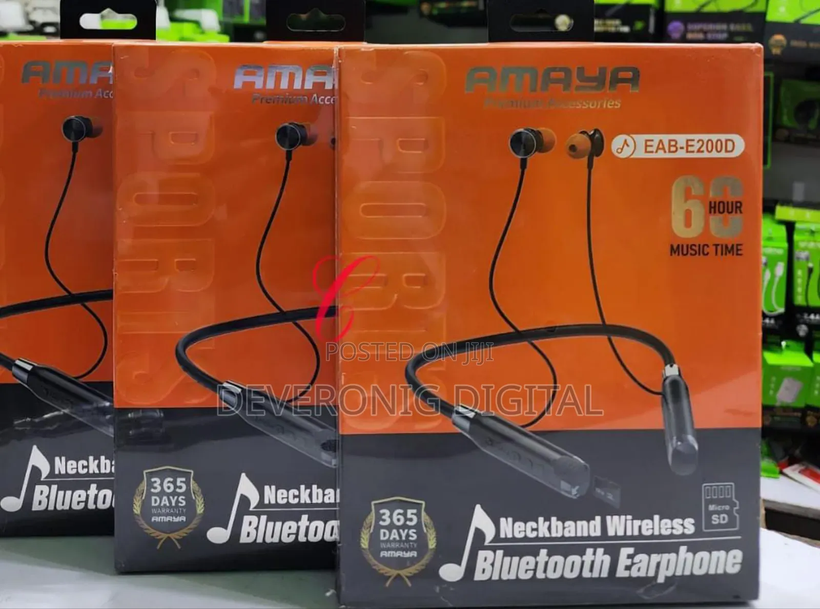 Amaya Eab-E200d Wireless Bluetooth Neckband *With Memory Card Slot*
