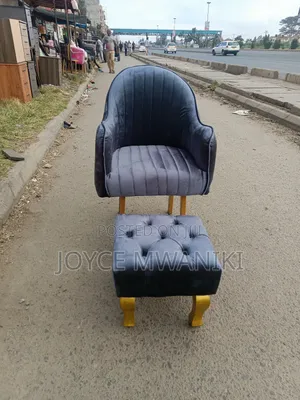 Affordable Modern Pedicure Chair and Pouf, Grey