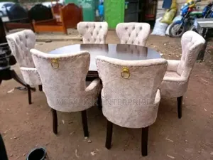6-Seater Upholstered Waliv Dinning Table Set