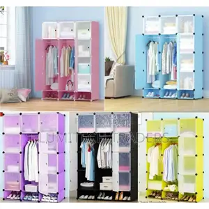 Portable 3- Column Plastic Wardrobes -Available in Different Colours