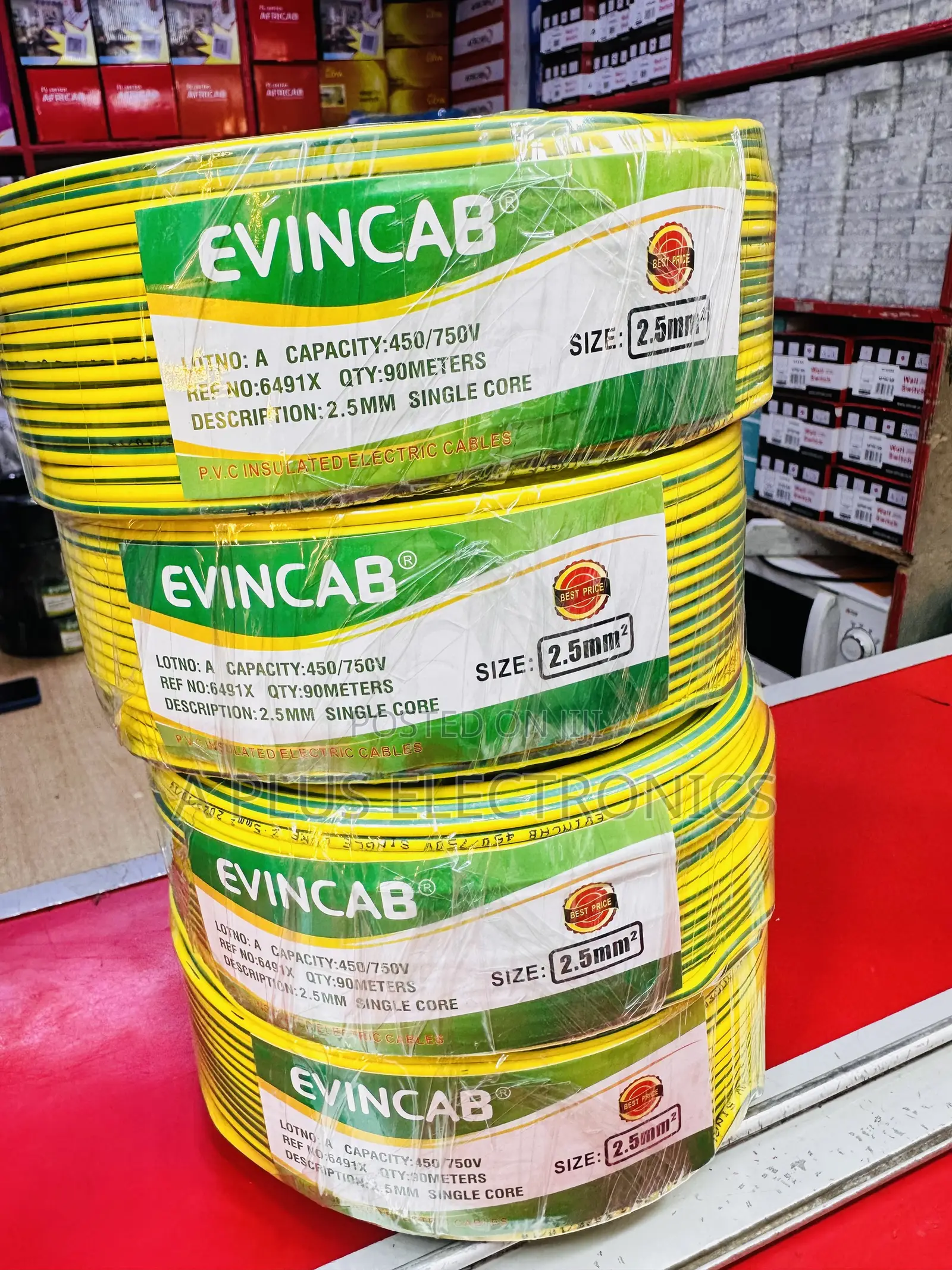 Evincab 2.5mm Single Core Wiring Cable 90m(Yellow Green) – Trusted
