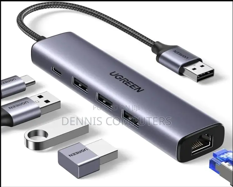 Ugreen Usb-C to 3×Usb3.0 Hub+Rj45 (1000m) Ethernet Adapter