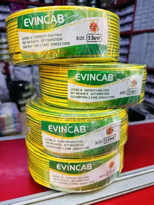 Evincab 2.5mm Single Core Wiring Cable 90m(Yellow Green–Reliable Power