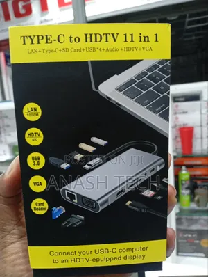 11 in 1 Usb-C Hub Adapter Hdmi Vga Sd Pd Audio for Laptop