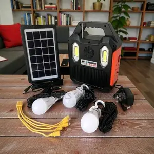 Light Weight Portable Home Solar Lighting System Kit With Fm Radio