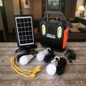 Space Efficient Portable Home Solar Lighting System Kit With Usb Ports