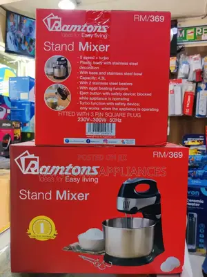 Ramtons Stand Mixer 4.3litres 5-Speed+Turbo