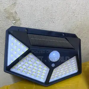 Black 100 Led Motion Sensor Light 4 Side Bright Solar Light Dim Mode