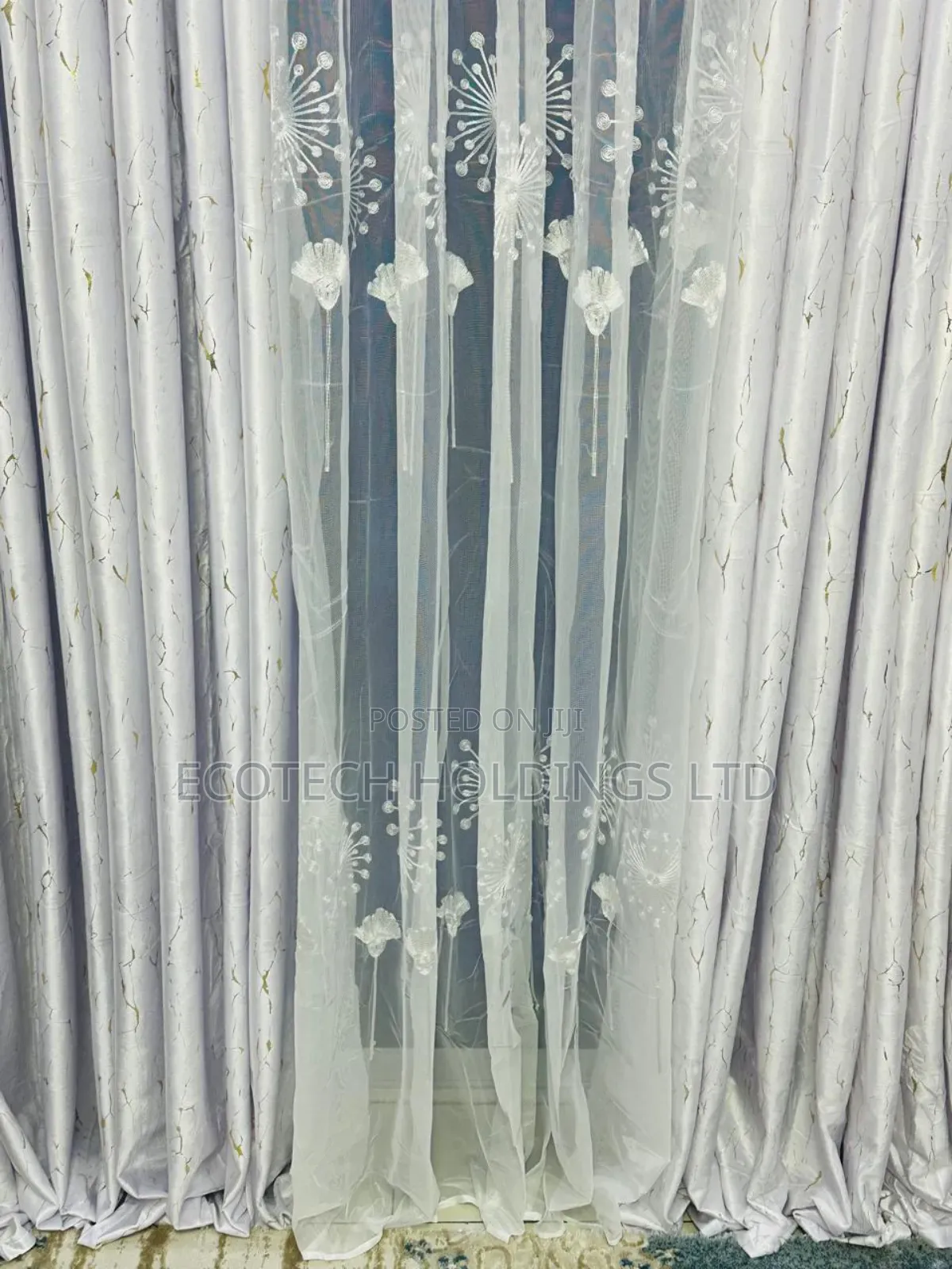 1.5 by 2mtrs Window Curtains With Sheer