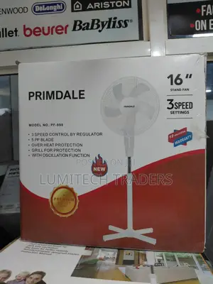 Primdale 16inch Standing Fans Available in Black and White