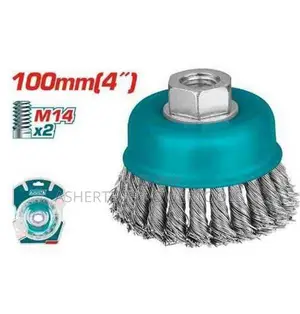 Total Tac32041 Wire Cup Brush
Dia: 100mm, 4"