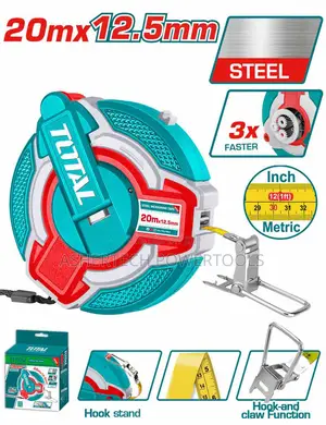 Total Tmt08206 Steel Measuring Tape 20mx12.5mm