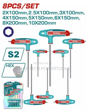 Total 8 PCS T-Handle Hex Wrench Set 2 Sets