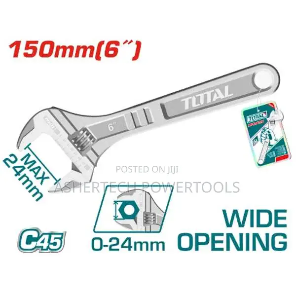 Total Tht101063 Adjustable Wrench
Length:150mm(6")