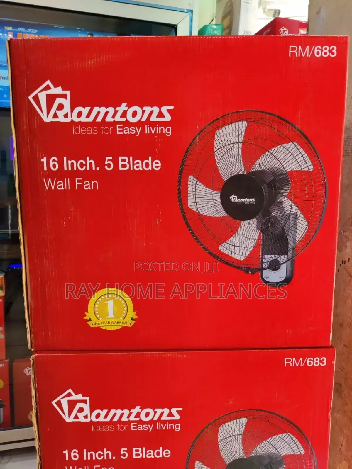 Ramtons 16" Wall Fan 5 Blades Rm683