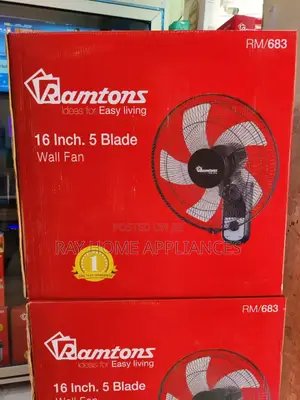Ramtons 16" Wall Fan 5 Blades Rm683