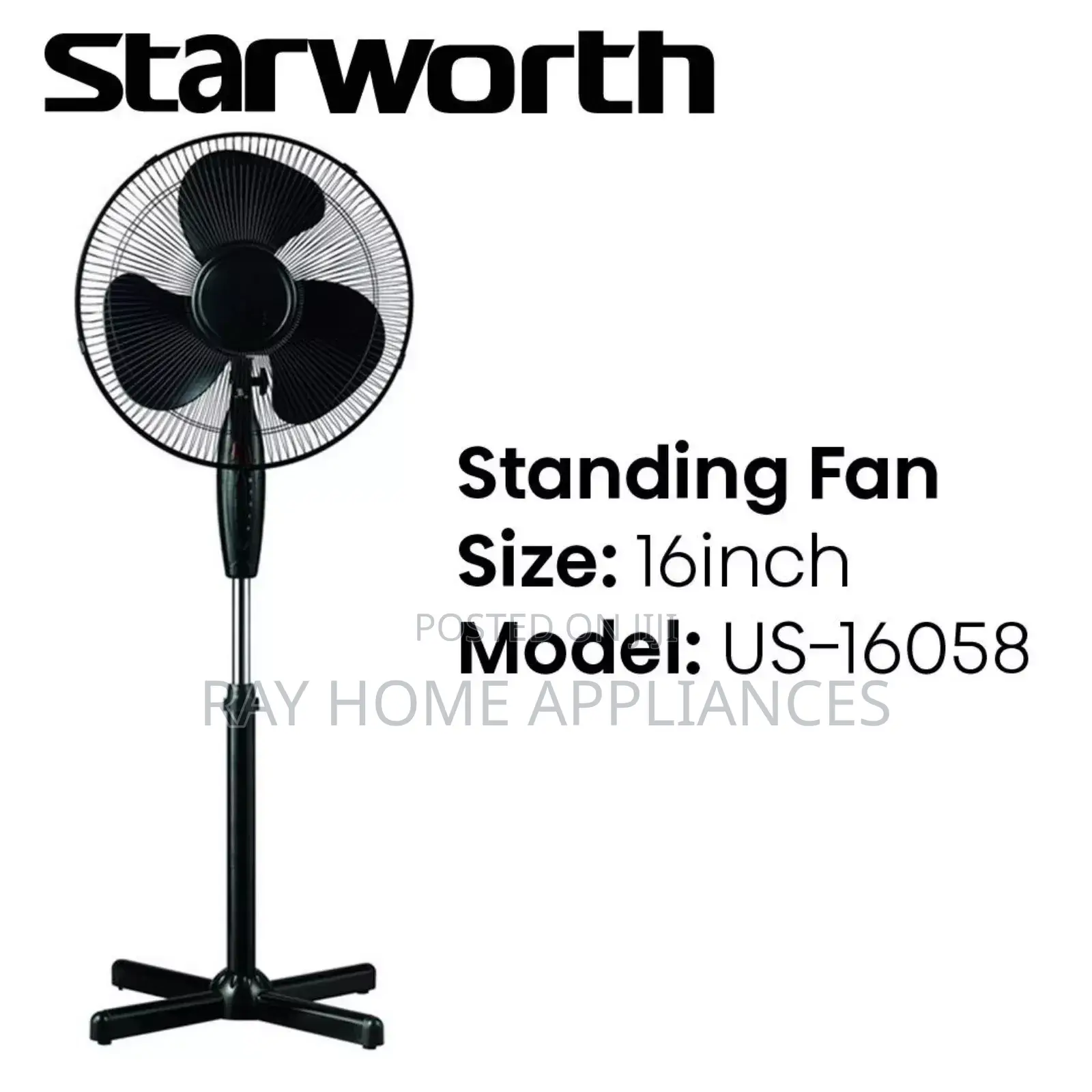 Starworth Standing Fan* *16" Speed Function 4