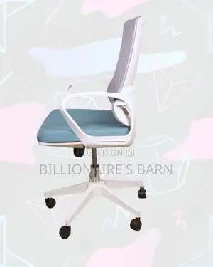 White Mid-Back Mesh Chair | Rolling Comfort for Busy Workdays |