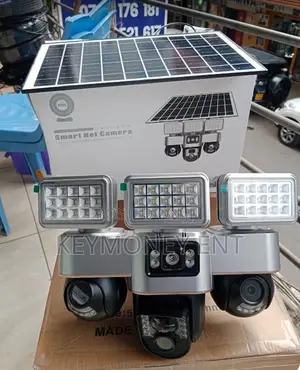 Smart Home Security 4g PTZ Triple Lens Camera With Solar Flood Light