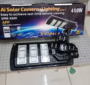 450w Solar Floodlight Wifi Triple Lens PTZ Camera