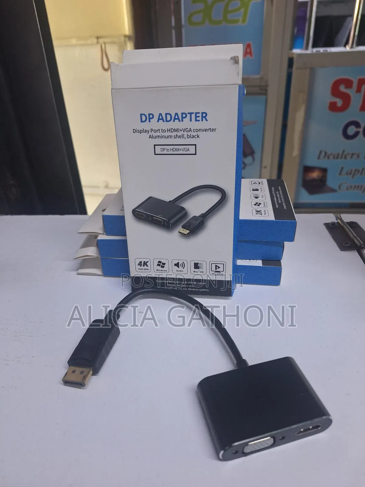 Display Port to Hdmi +Vga Converter